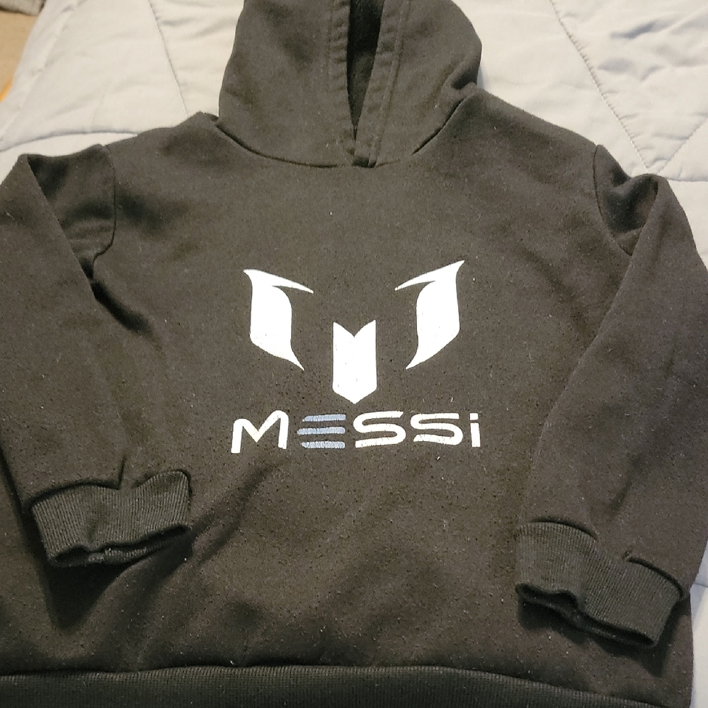 Black Messi Hoodie for Kids Soccer Messi Size LARGE